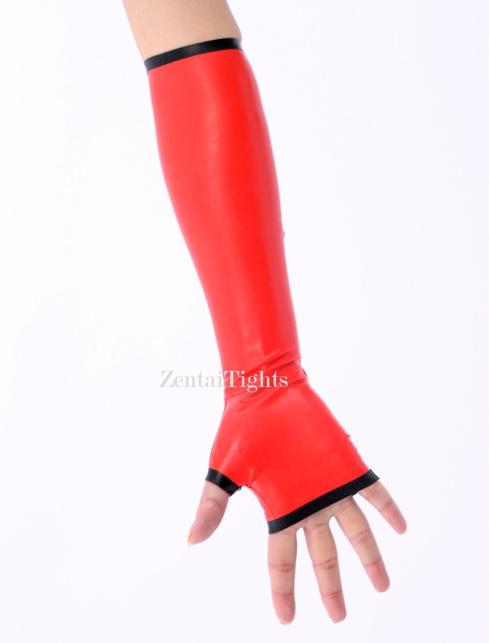 Zentai Cosplay Red Open Finger Zentai Latex Gloves