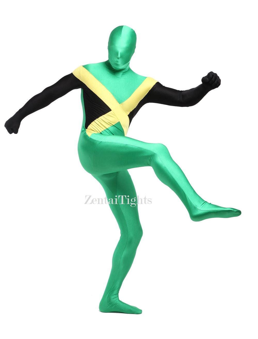 Multicolor Unisex Jamaica Spandex Lycra Fabulous Flag Tights Zentai Suit