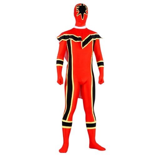 Black, Red and Yellow Lycra Spandex Full body Zentai Suit