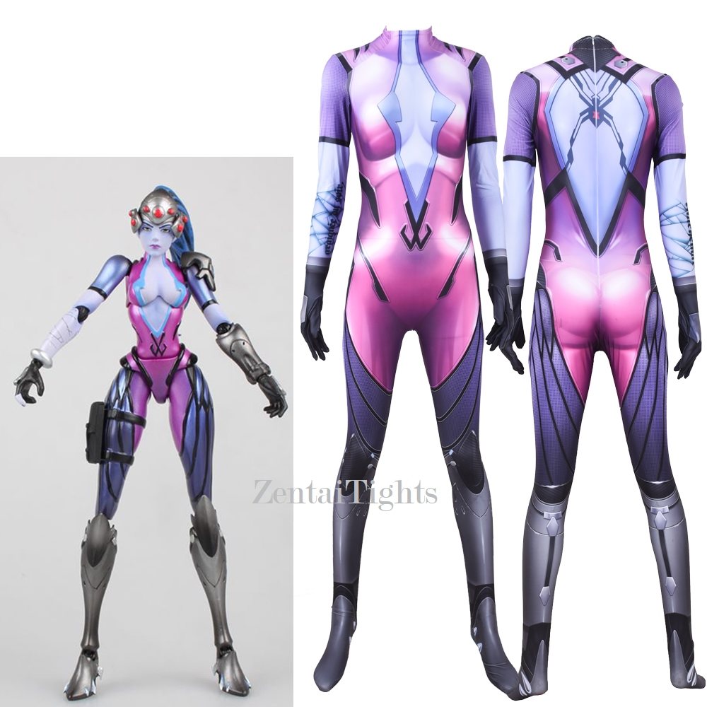 Halloween Women Adult Children Overwatch Cosplay One-piece DVA Black Lily Cosplay Set zentai suit