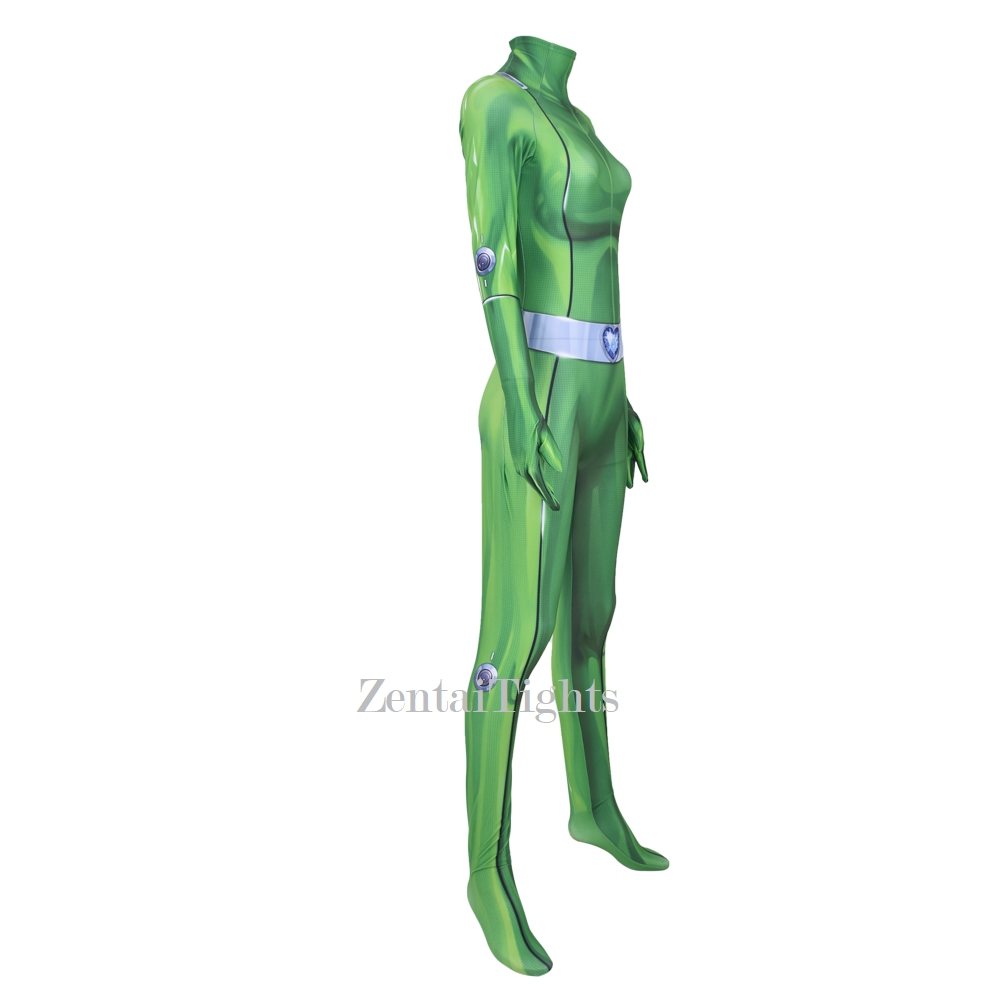 Halloween costume Totally Spies anime Green Girl Agent Group Mandy Cosplay zentai suit