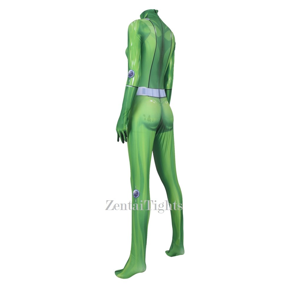Halloween costume Totally Spies anime Green Girl Agent Group Mandy Cosplay zentai suit