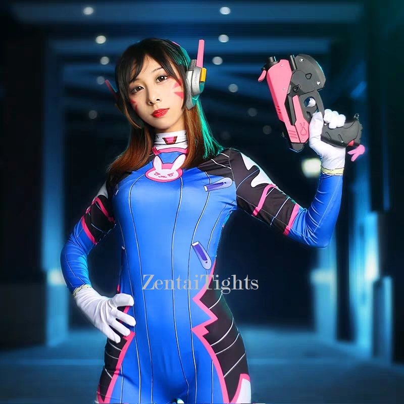 Halloween Overwatch cosplay tights game DVA Sonhana cosplay costume set zentai suit