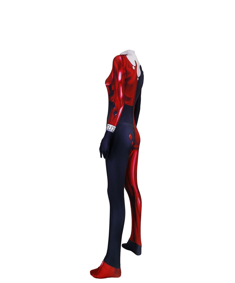Halloween Adult Kids costume DC Comics Jester Girl Cosplay Harley Quinn Clown Female zentai suit