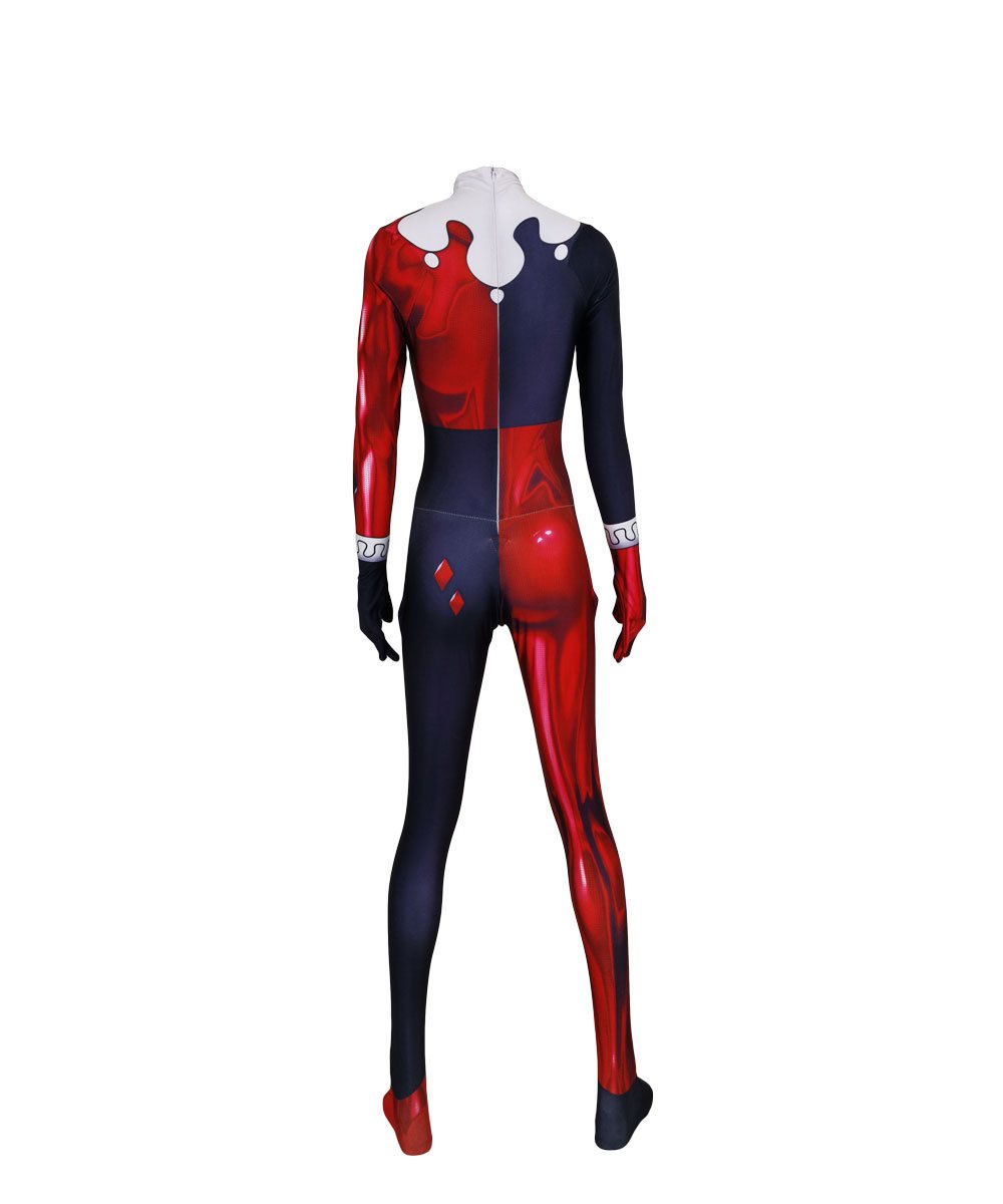 Halloween Adult Kids costume DC Comics Jester Girl Cosplay Harley Quinn Clown Female zentai suit