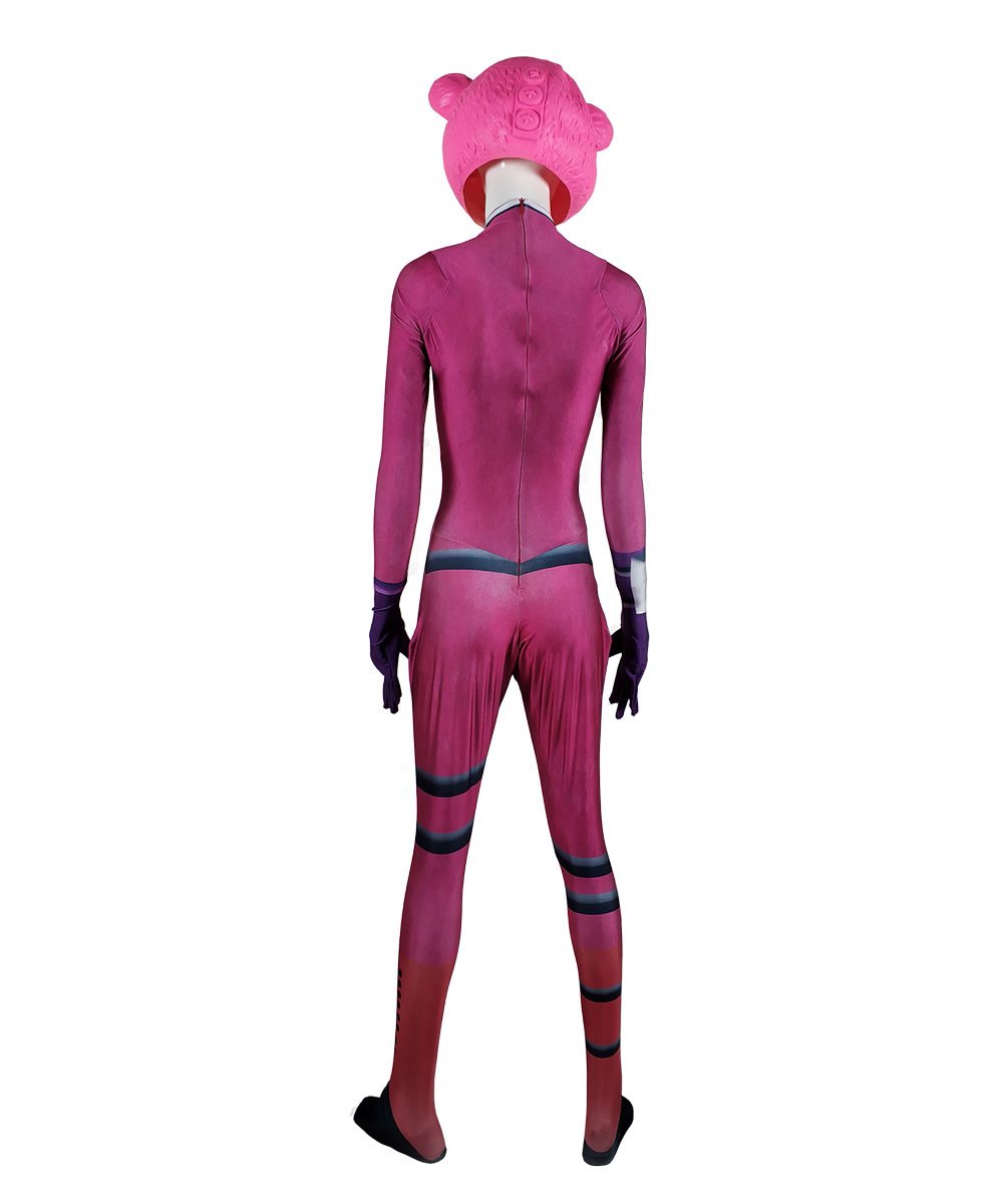 Halloween Fortnite pink panda team leader cosplay one-piece woman zentai suit