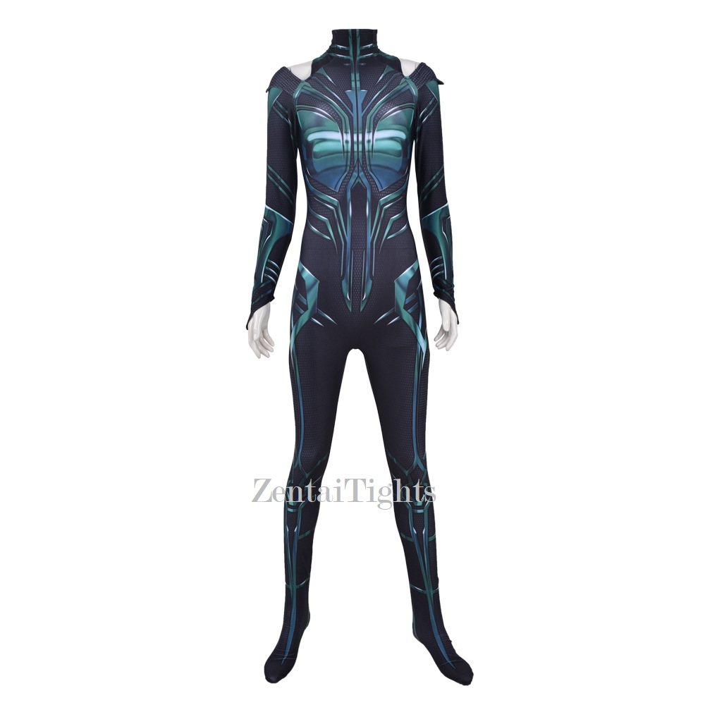 Halloween The movie Thor 3 costume Goddess of Death Hela cosplay zentai suit