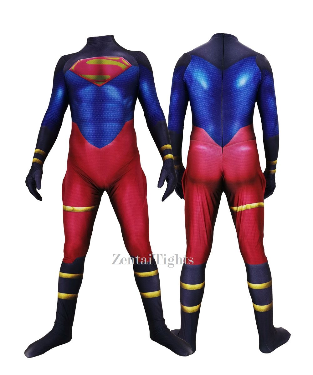 Halloween Men DC Comics costume Blue Muscle Superman One-Piece Superman Cosplay zentai Suit