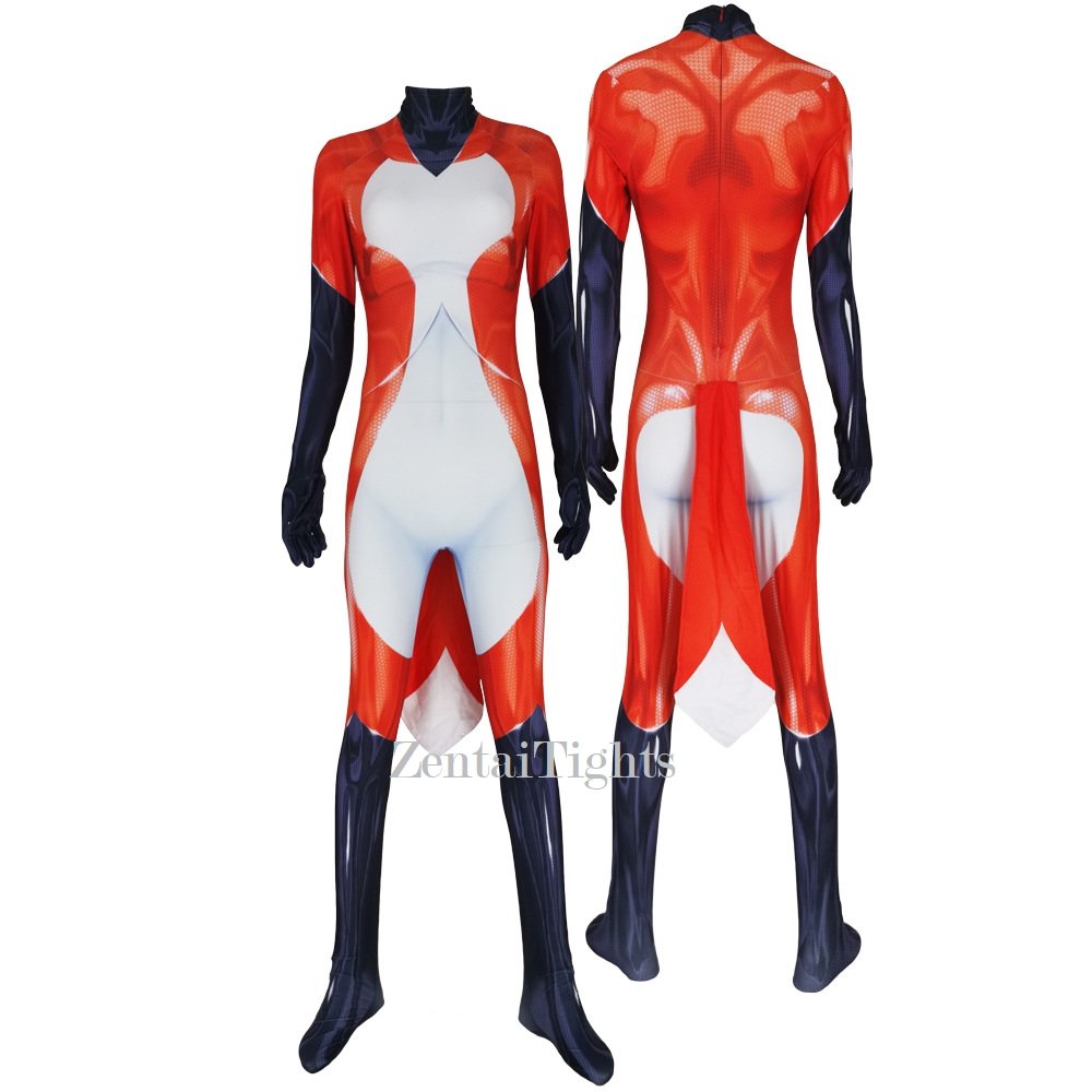 Halloween Ladybug girl Rena Rouge costume volpina jumpsuit full body spandex cosplay zentai suit