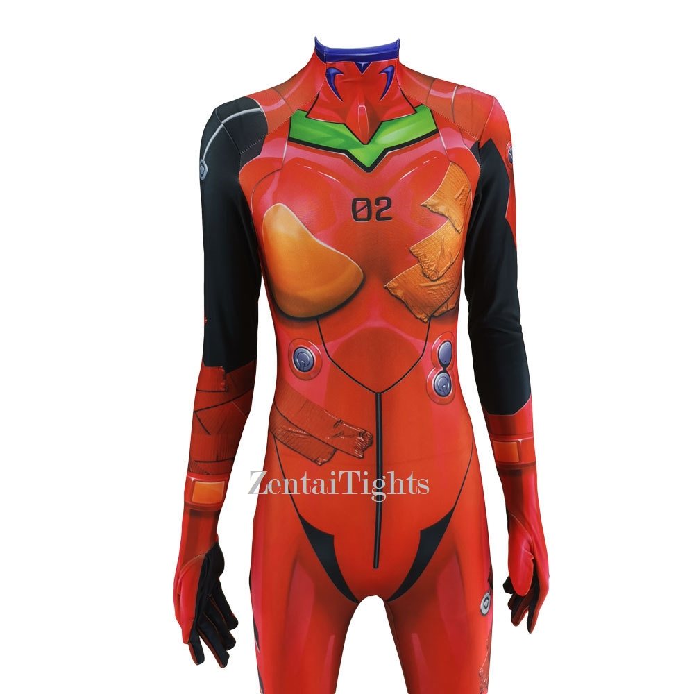 Halloween Evangelion Asuka costume one-piece EVA Asuka Langley cosplay zentai suit