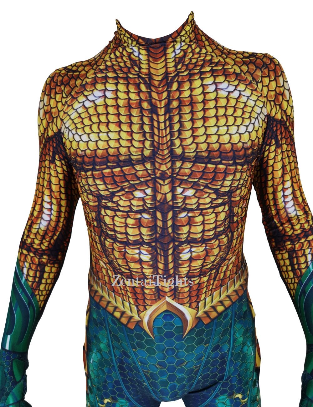 Halloween DC movie Aquaman Cosplay Costume Golden Aquaman Superhero Cosplay  zentai suit