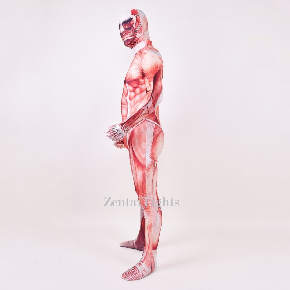 Halloween Anime full body muscle costume Attack on Titan cosplay zentai suit