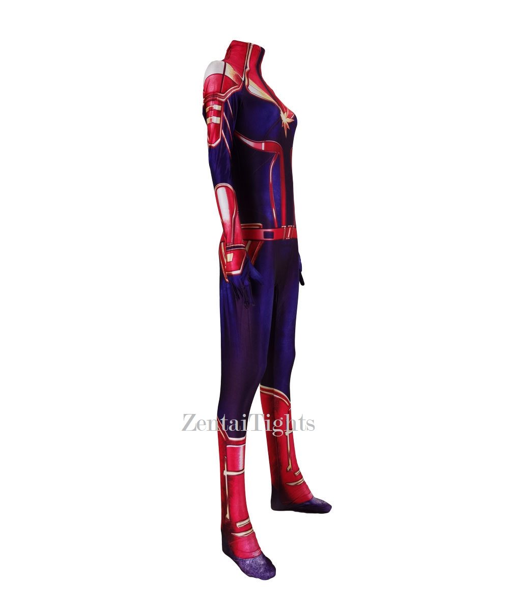 Captain Marvel Halloween costume superhero Captain Marvel Cosplay zentai suit