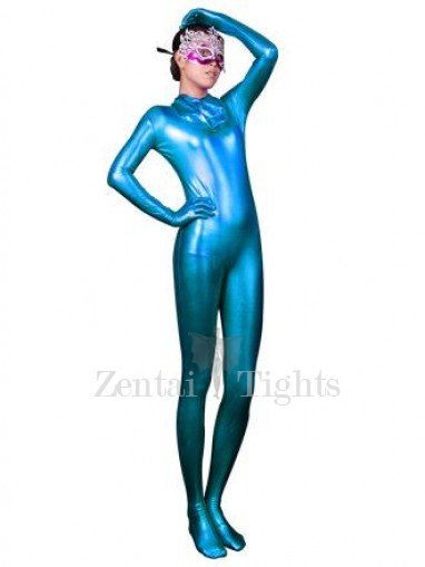 Unicolor Full Body Full body Zentai Suit Zentai Tights Blue Sexy Shiny  Full body Zentai Suit Zentai Catsuit