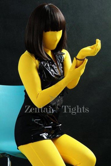 Classic Yellow Lycra Spandex Unisex Full body Zentai Suit