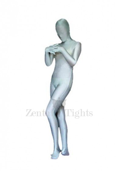 Cool Unicolor Full Body Full body Zentai Suit Zentai Tights Silver Grey Lycra Spandex Unisex Full body Zentai Suit