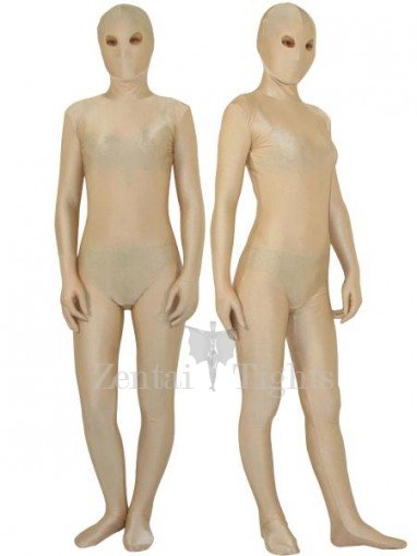 Half Transparent Lycra Spandex Flesh Unisex Full body Zentai Suit Zentai