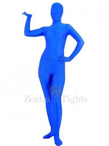 Popular Unicolor Full Body Full body Zentai Suit Zentai Tights Blue Lycra Spandex Unisex Full body Zentai Suit