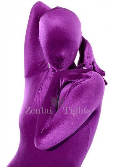 Purple Cotton Lycra Unisex Catsuit