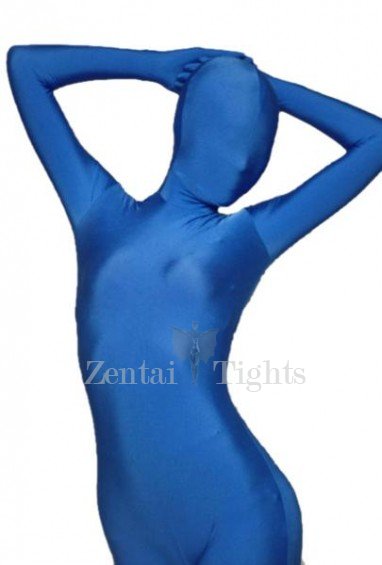 Unicolor Full Body Full body Zentai Suit Zentai Tights Blue Lycra Spandex Full body Zentai Suit