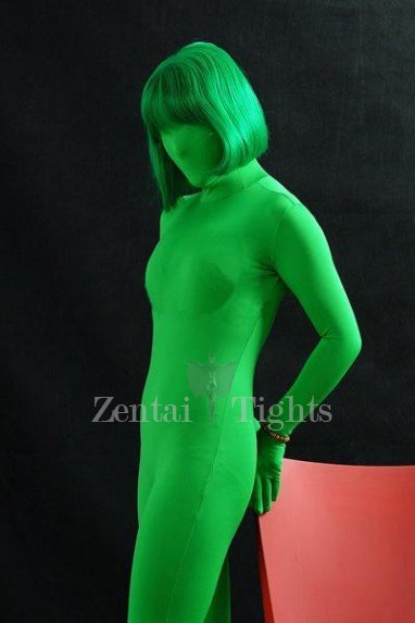 Unicolor Full Body Full body Zentai Suit Zentai Tights Green Lycra Spandex Unisex Full body Zentai Suit