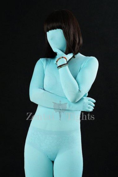 Unicolor Full Body Full body Zentai Suit Zentai Tights Light Blue Lycra Spandex Unisex Full body Zentai Suit