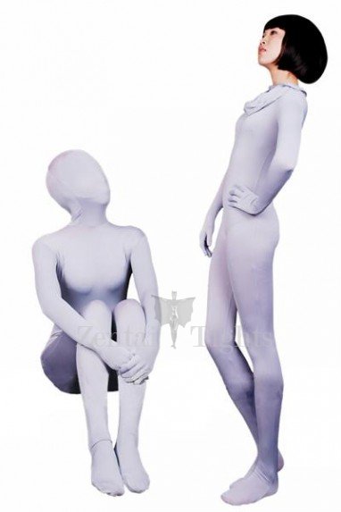 Unicolor Full Body Full body Zentai Suit Zentai Tights Light Grey Lycra Spandex Unisex Full body Zentai Suit