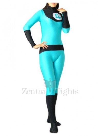 Fantastic 4 Blue And Black Lycra Spandex Unisex  Full body Zentai Suit