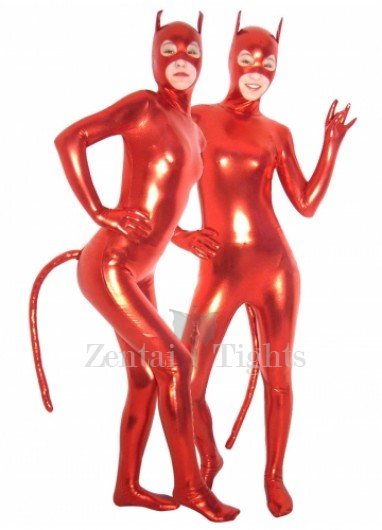 Red Devil PVC Catsuit with Mask and Tail