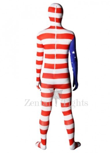 Pattern of American Flag Unisex Lycra Full body Zentai Suit