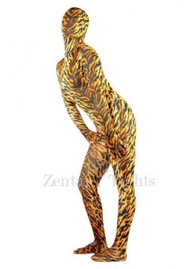 Sexy Tiger Pattern Lycra Spandex Female Full body Zentai Suit