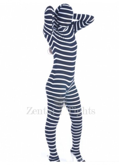 Zebra Lycra Spandex Unisex Full body Zentai Suit