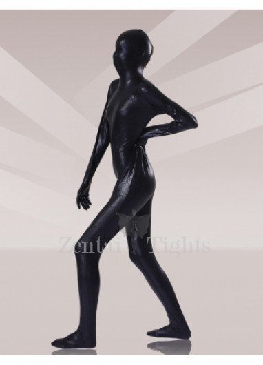 Black Shiny Metallic Unisex Full body Zentai Suits