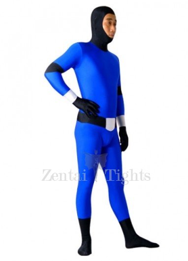 Blue And Black Lycra Spandex Super Hero Full body Zentai Suit