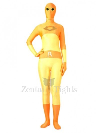 Deep And Soft Yellow Lycra Spandex Super Hero Full body Zentai Suit