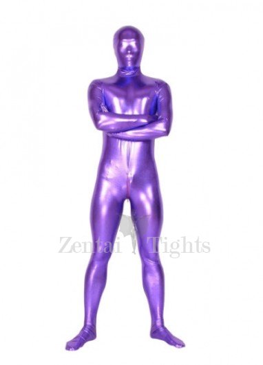 Perfect Purple Shiny Metallic Unisex Full body Zentai Suit