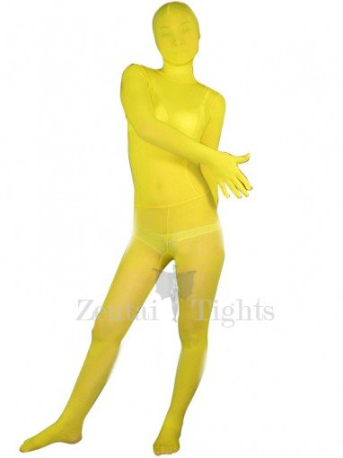 Yellow Velvet Unisex Full body Zentai Suit