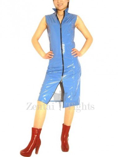 Navy Blue Shiny PVC Gown