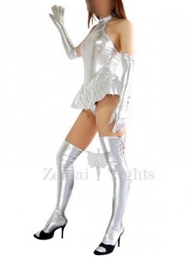 Suitable Silver Shiny Metallic Sexy Dress