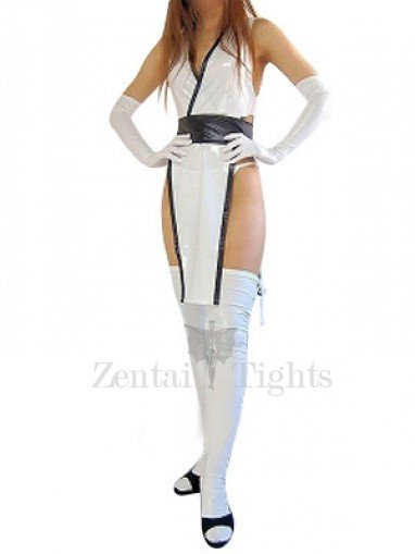 Perfect Top White Shiny Metallic Sexy Costume