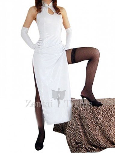 Suitable White Shiny Metallic Sexy Dress