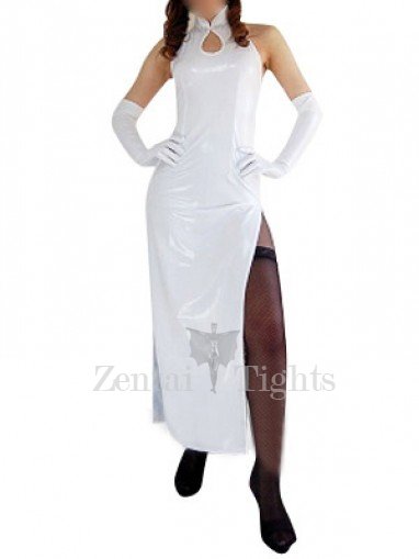 Suitable White Shiny Metallic Sexy Dress