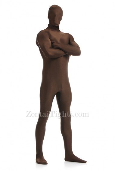 Deep Coffee Chocolate Color Full Body Spandex Holiday Unisex Lycra Morph Zentai Suit