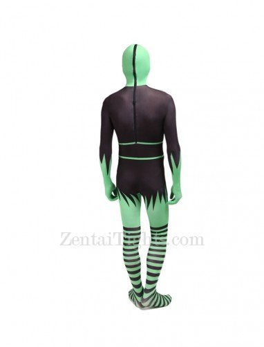 Black and Green Elf Full Body Halloween Spandex Holiday Unisex Cosplay Zentai Suit