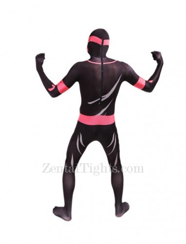 Black and Pink Ninjia Full Body Halloween Spandex Holiday Unisex Cosplay Zentai Suit