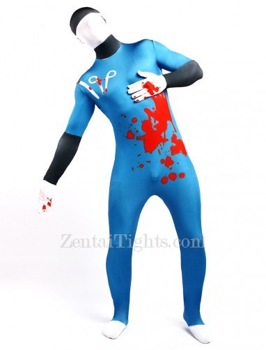 Blue Blood Full Body Halloween Spandex Holiday Unisex Cosplay Zentai Suit