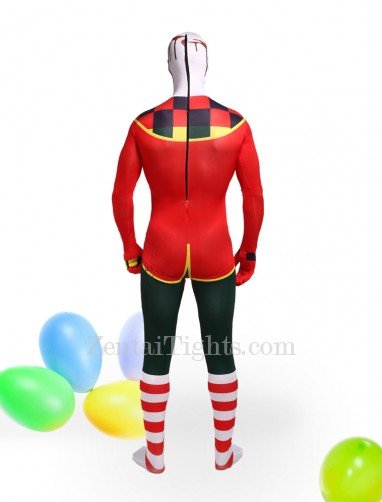 Colorful Clown Full Body Halloween Spandex Holiday Unisex Cosplay Zentai Suit