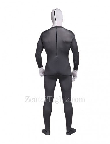 Gray Suit Skeleton Skull Halloween Lycra Full Body Zentai Tights Suit