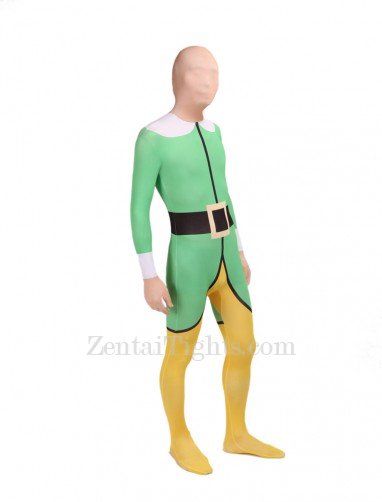 Green and Yellow Full body Zentai Suit Full Body Halloween Spandex Holiday Unisex Cosplay Zentai Suit