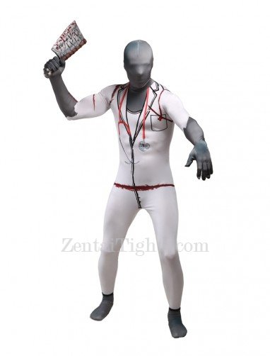 Horrible Doctor Full Body Halloween Spandex Holiday Unisex Cosplay Zentai Suit